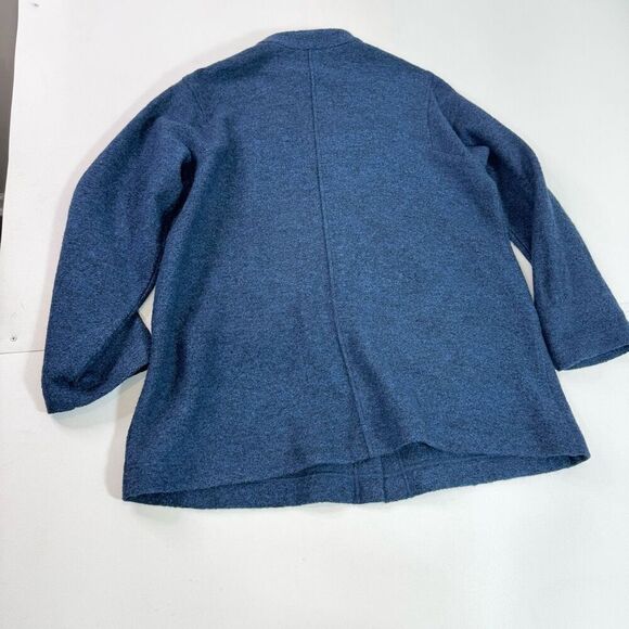 J. Jill Pure Jill Jacket Womens Large Blue Wool Blend Oversized Cardigan Sweater - Picture 7 of 10